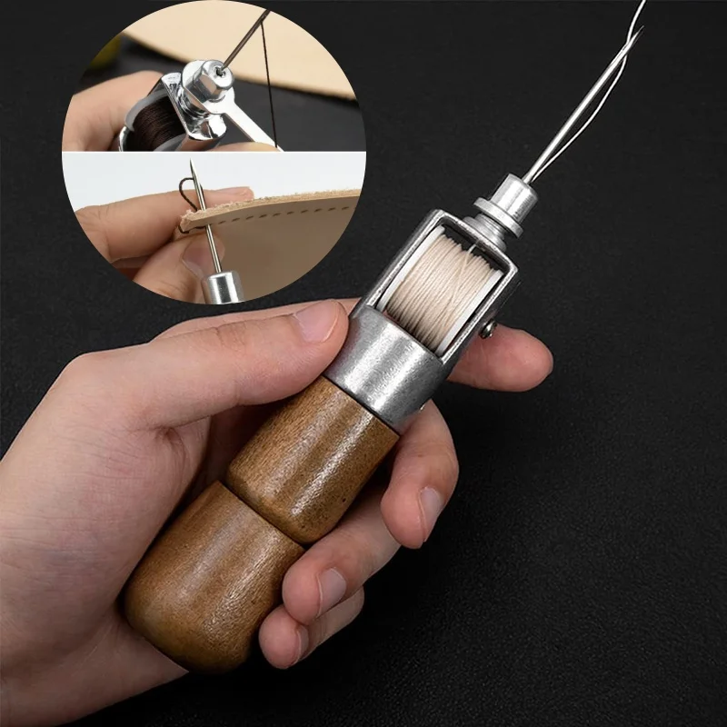 New DIY Leather Sewing Kit Waxed Thread Hand Sewing Tools Leather Craft Edge Stitching Belt Strips Shoemaker Canvas Repair Tools