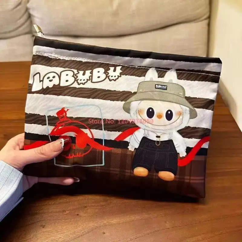 Labubu Cosmetic Bag Cartoon Portable Washing Stationery Storage Bag Simple Style Large-Capacity Clutch Holiday Gift New Ins