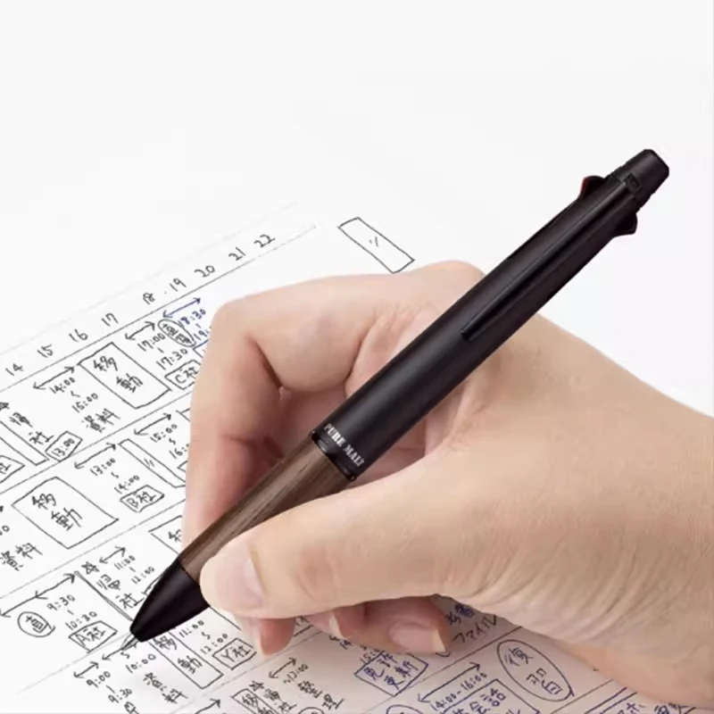 Japan UNI Jetstream Multifunctional Pen Ballpoint Pen + Mechanical Pencil 5 in 1 MSXE5-2005 Frosted Oak Hand Guard Spinning Pen 5