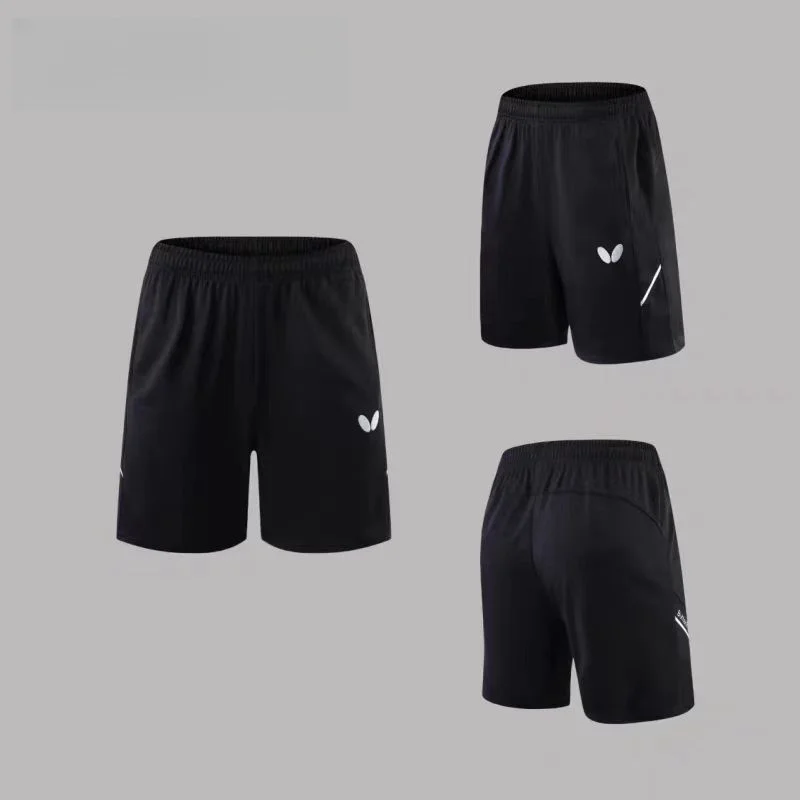 Customized a set of men and women butterfly table tennis T-shirt shorts quick drying round neck badminton training clothes
