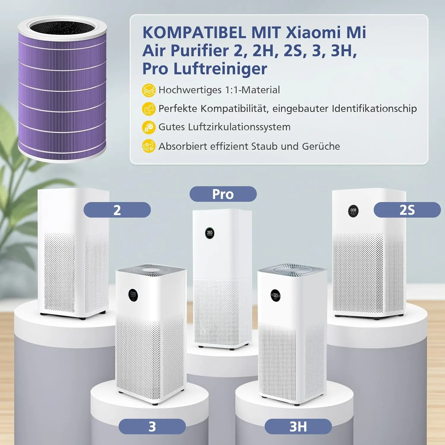 Advanced Air Purifier Replacement Filter with Anti-Dust Electrostatic Technology