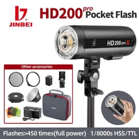 JINBEI HD200pro Outdoor Speedlite Flash Light 200W TTL 2.4G HSS Pocket  Strobe with Bag Speedlite For Canon Nikon Sony Olympus 1