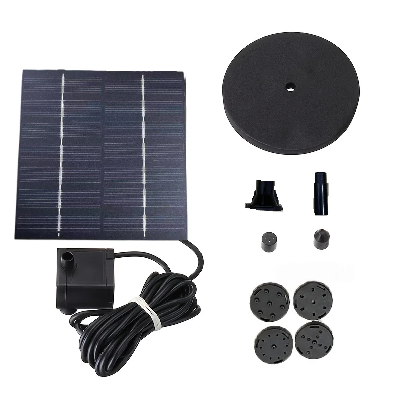 1.5W Solar Fountain Pump with 6Nozzles Solar Powered Pump Kit Panel for Bird Bath Pond Garden solar fountain solar fountain pump garden pond fountain solar water pump bird bath bird bath supplies fountain nozzles
