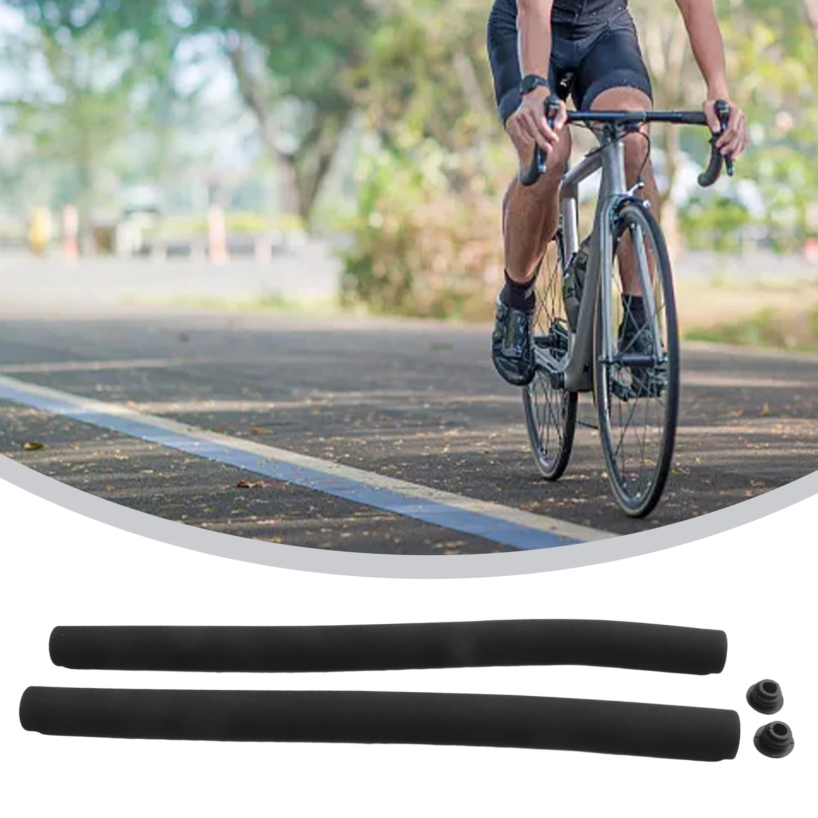 

2pcs Foam Bicycle Handlebar Grips 50cm Length Shock Absorption Soft Comfortable To Use Black Mountain Road Bike Accessories