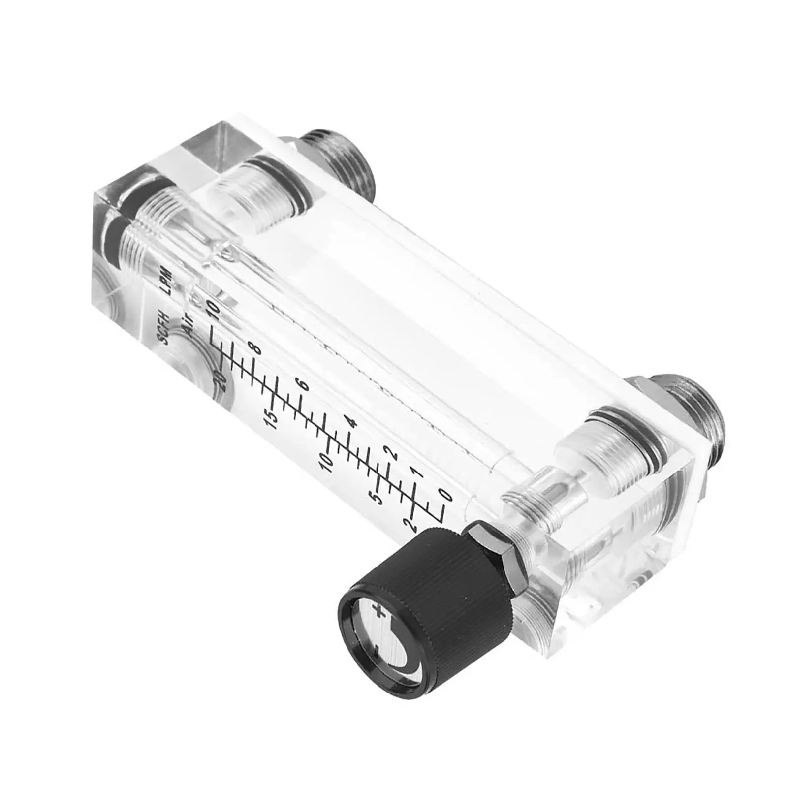 Adjustable 1/4 Inch LZM-6T Acrylic Gas Flowmeter Panel 1~10LPM for Accurate Gas Measurement