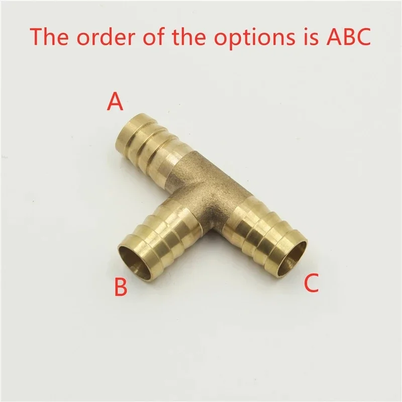 Pipe Fitting 4mm 5mm 6mm 8mm 10mm 12mm 14mm 16mm Tee Type Reducing Hose Barb Brass Barbed Tube Pipe Fitting Reducer Coupler Connector Adapter