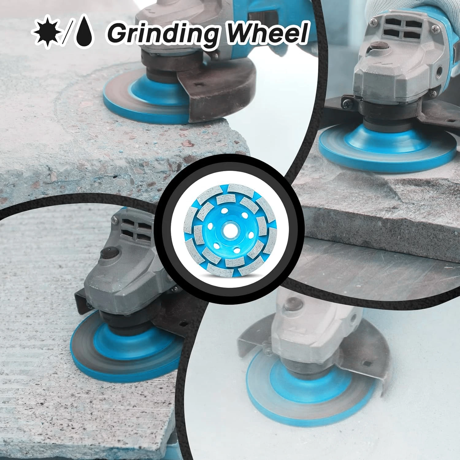 Grinding Disc 100mm Diamond Grinding Disc Double Row Diamond Segment Grinding Wheel Cup Disc Grinder Concrete Granite Stone Cut