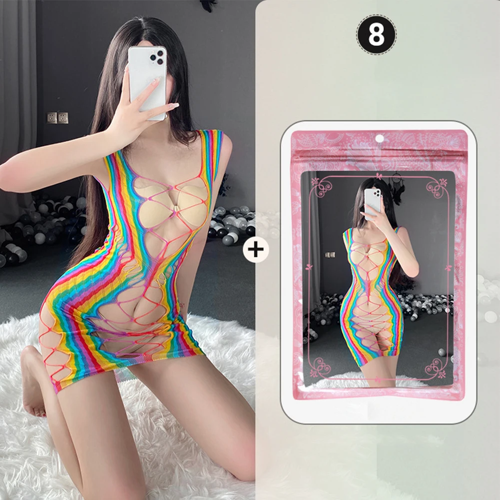 

Sexy Women Bodysuit Fishnet Hollow See-through Body Stocking Iridescence Bodycon Sleepwear Breath Seduction Erotic Lingerie