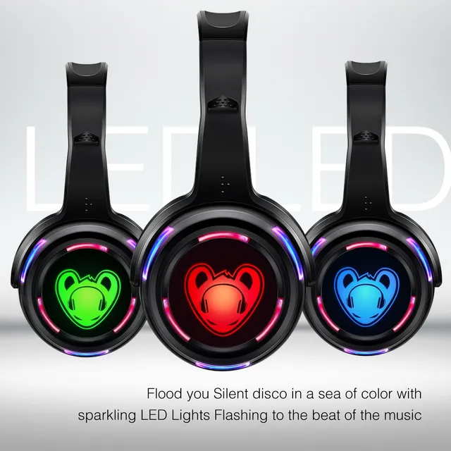 Wireless Headphones and RF LED LOGO Headset For DJ Music Pary Club Headphones only 3