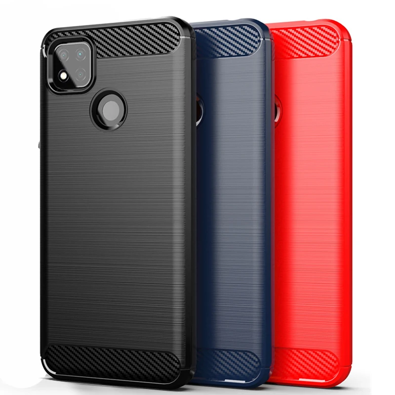 Per Redmi 10A Custodia Cover Xiaomi Redmi 10A 9C 9T 10 10C Capas Nuovo Paraurti Antiurto In Fibra Di Carbonio Soft Tpu Cover Redmi 10A Fundas