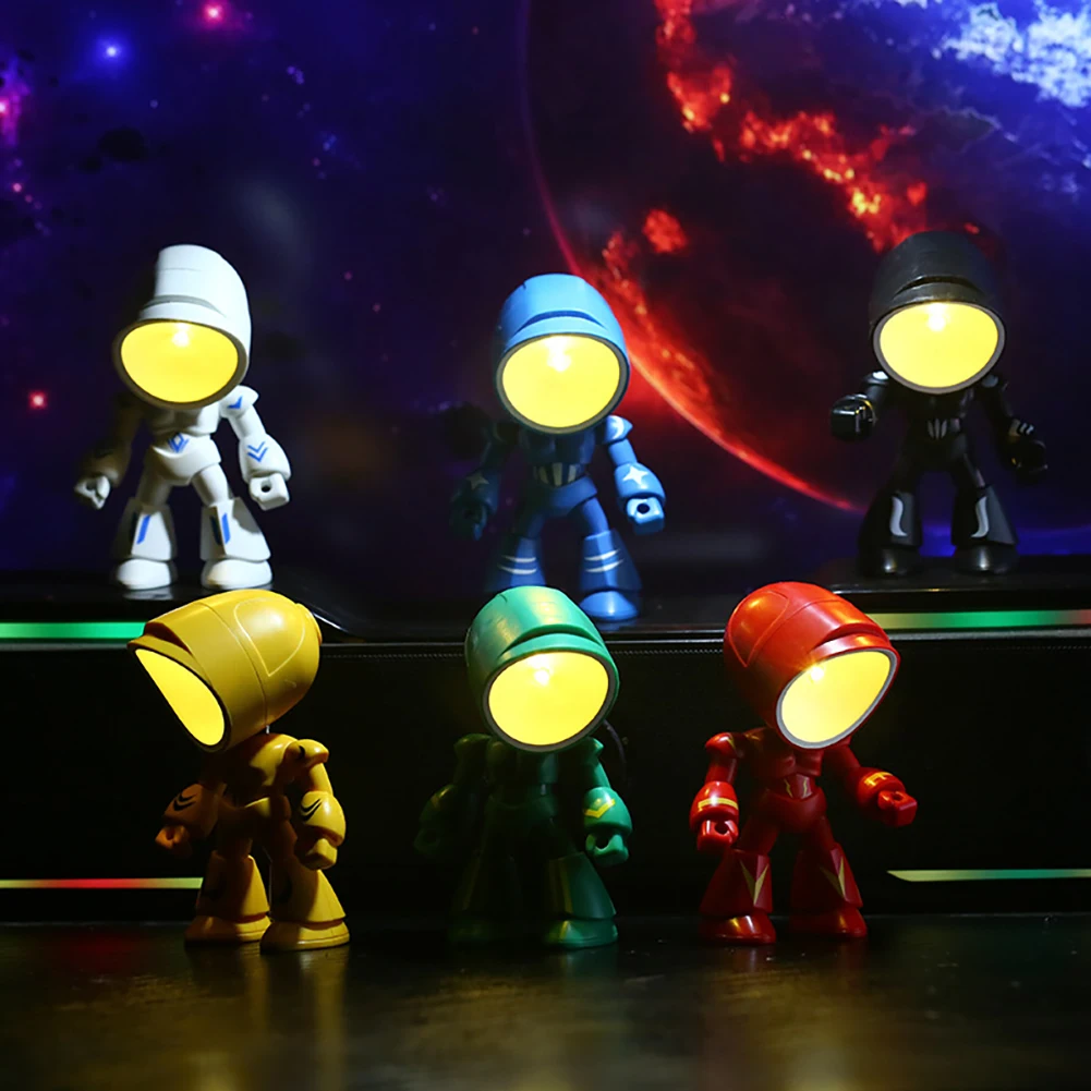 Mini luce notturna LED Cartoon simpatico eroe della polizia lampada da tavolo ornamento da tavolo comodino camera da letto luci da tavolo per bambini ragazzo_voghion.com