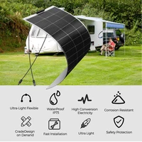 Kit de panneau solaire flexible 240W, système solaire hors réseau 12V et contrôleur de charge solaire pour camping-car, bateau, caravane, recharge de batterie en extérieur 3