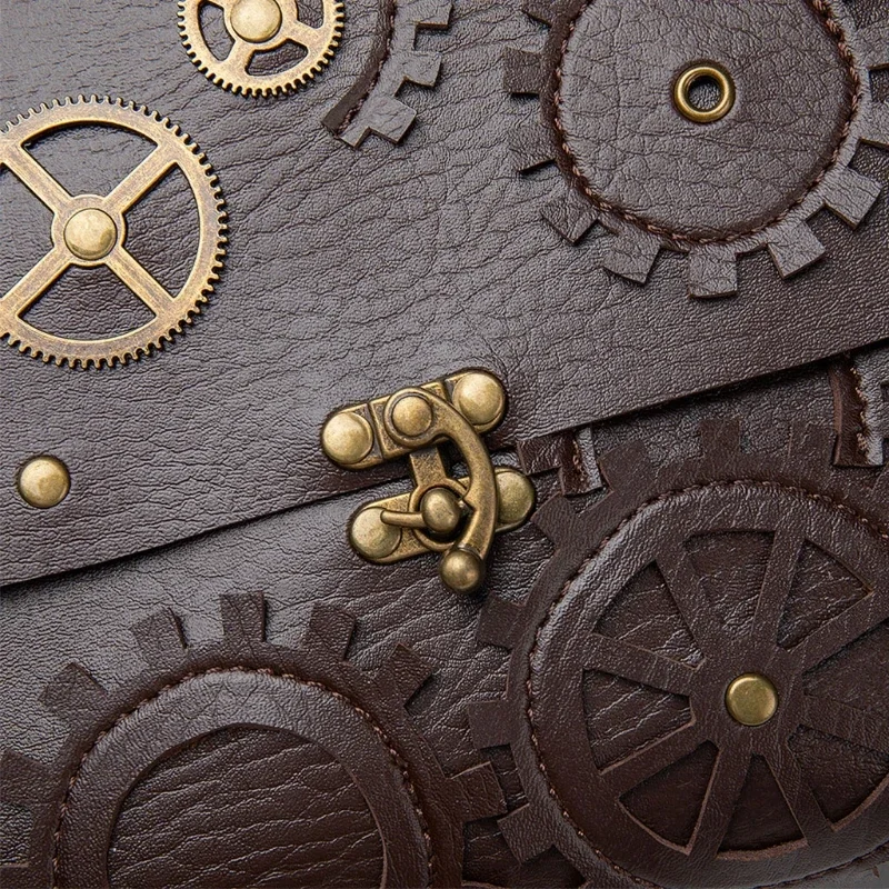 Retro Steampunk Women Shoulder Bags Vintage Clock Money Clutch Handbag Daily Ladies Casual Crossbody Purse Fashion Personality A 5