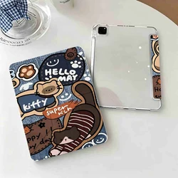 Transparent Protective Tablet Case with Pen Slot - Hello May Cats Design - Galaxy Tab S7 (PBGTYZ01)