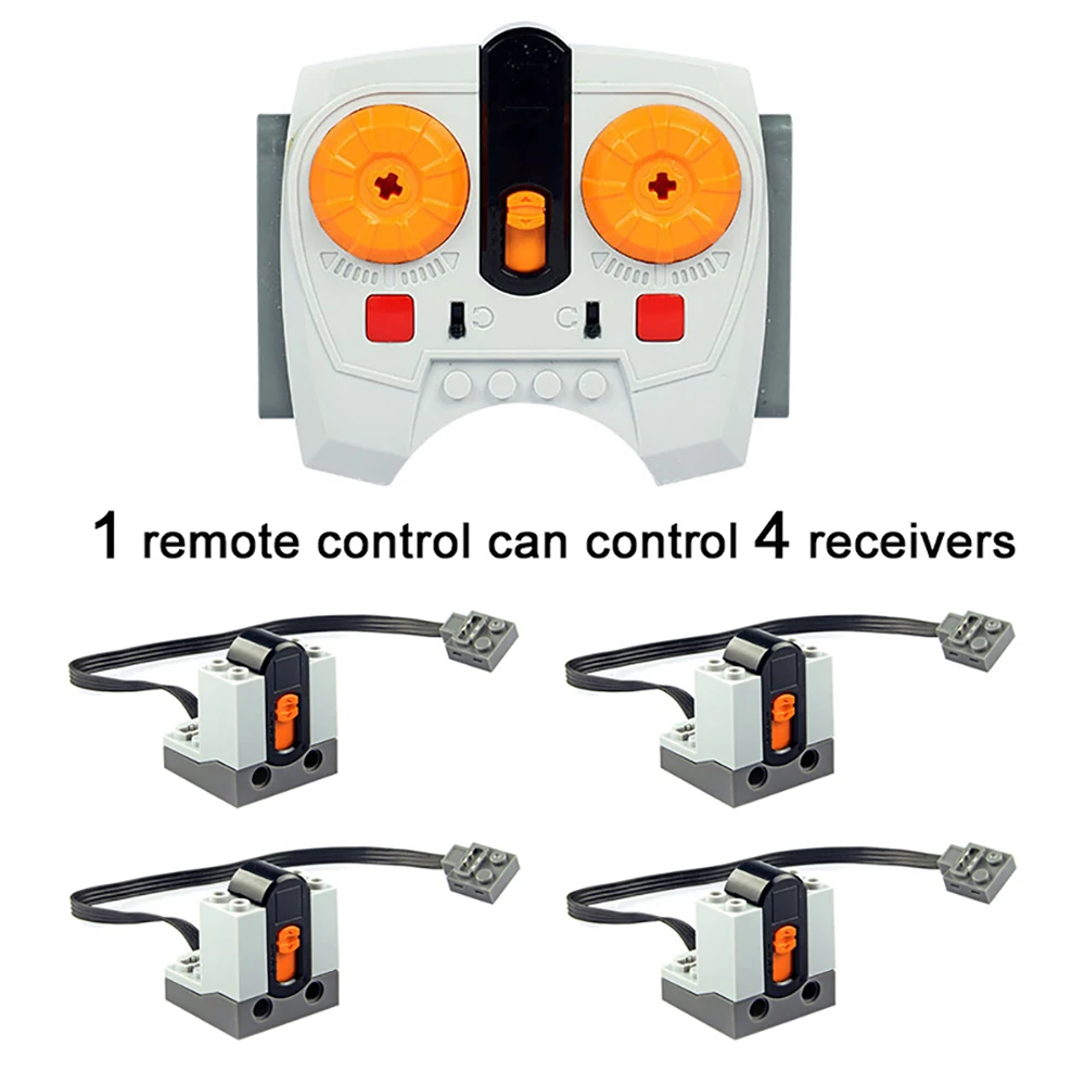 5PCS Power Functions Set 8879 IR Speed Adjustable Remote Control 8884 IR Receiver Compatible with legoeds Motor Car Train Toy