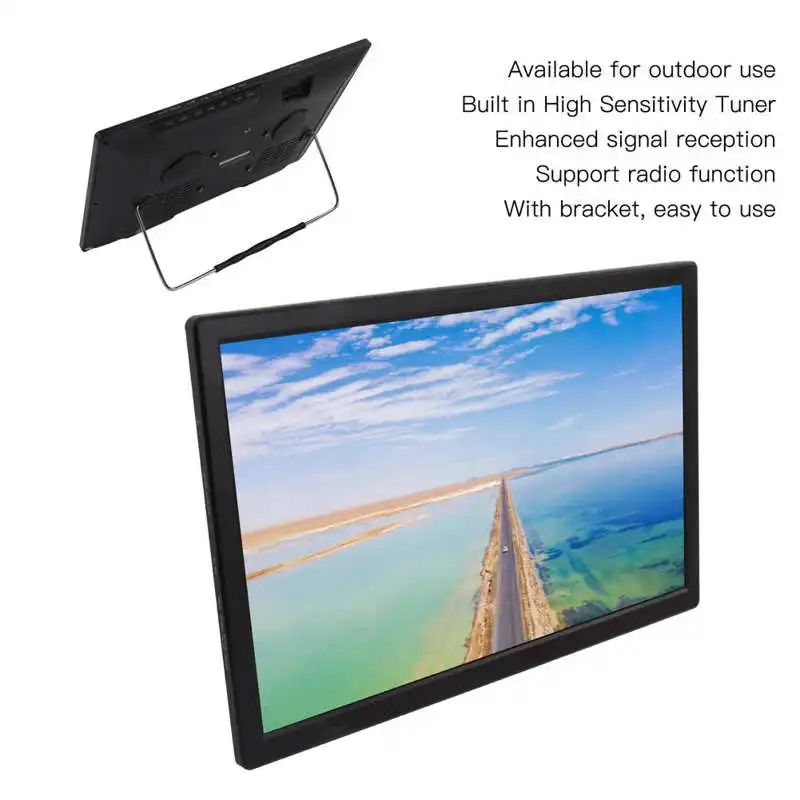 televizyon 16 Inch Digital Television Intelligent Portable Widescreen LCD  Display for Outdoor EU Plug 110‑220V mini tv