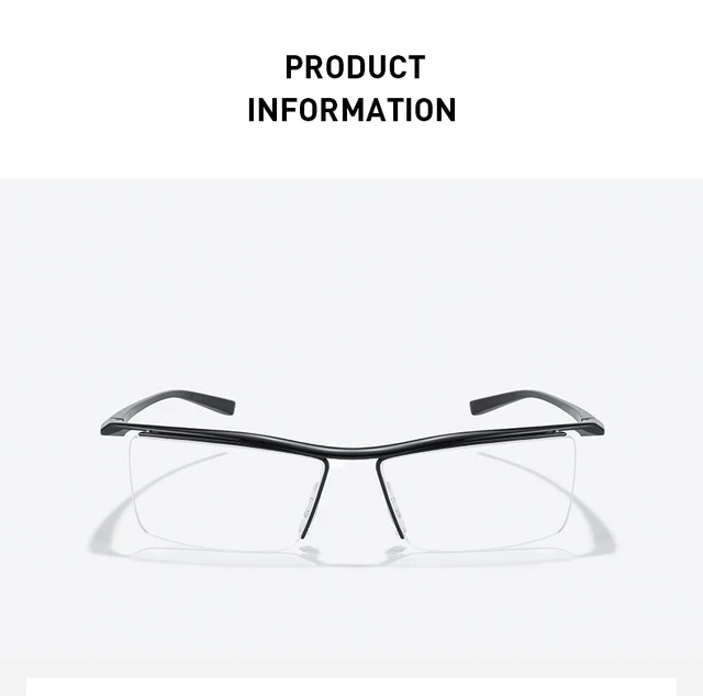 Half Frame Eyeglasses Agstum Titanium Half-Rimless Eyeglass Frame