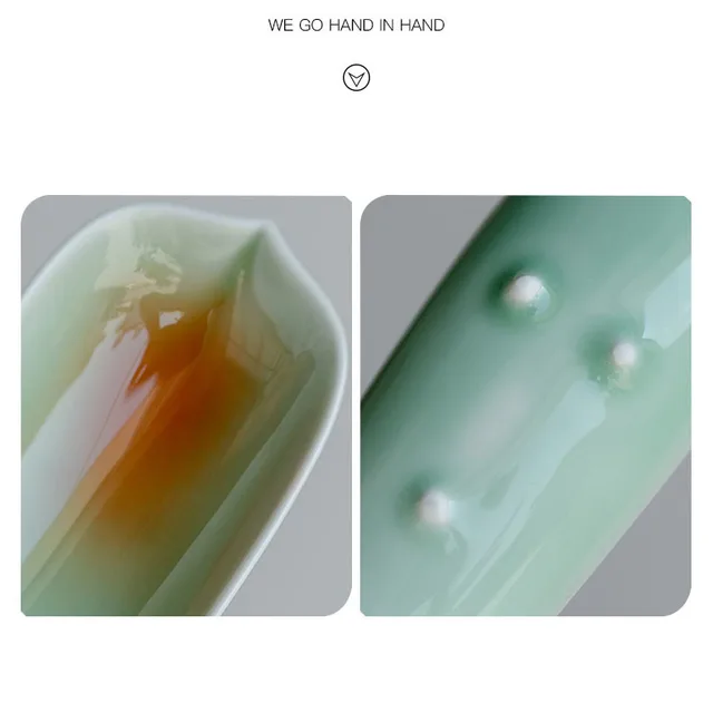 2Pc/Set Retro Gradiens Kék Kerámia Tea Kanálak Elismerő Teakészülék Lapátok Kínai Cha He Zen Kung Fu Művészeti Kiegészítők - Image 3