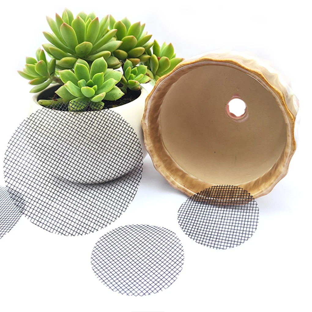 

100 Pcs Flower Pot Hole Mesh Pad Drainage Bonsai Mat Leakage-proof Mat