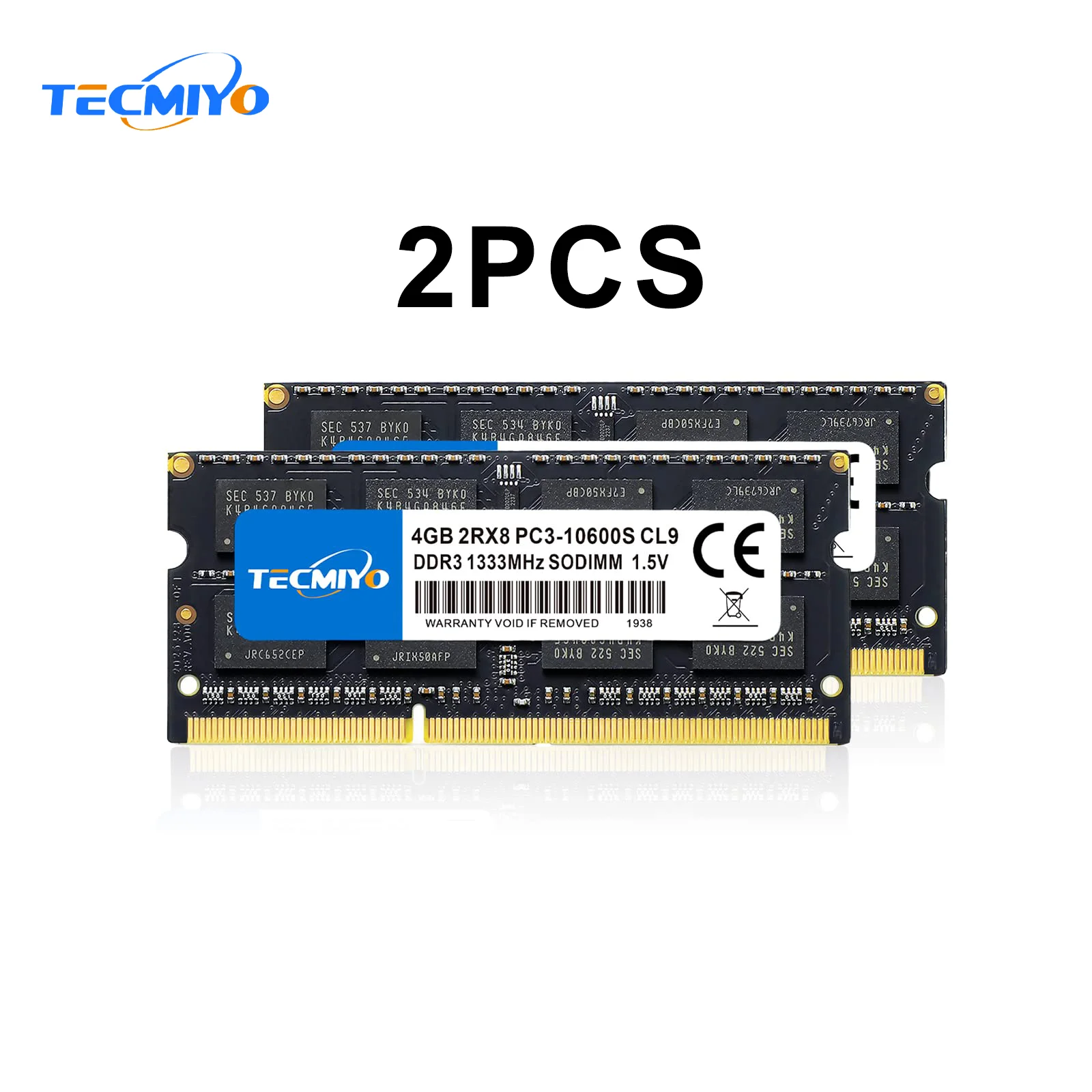 Tecmiyo-sodimm Memória Portátil 2x4gb 1333 Mhz Ddr3 1.5v Pc310600s Não-ecc-preto