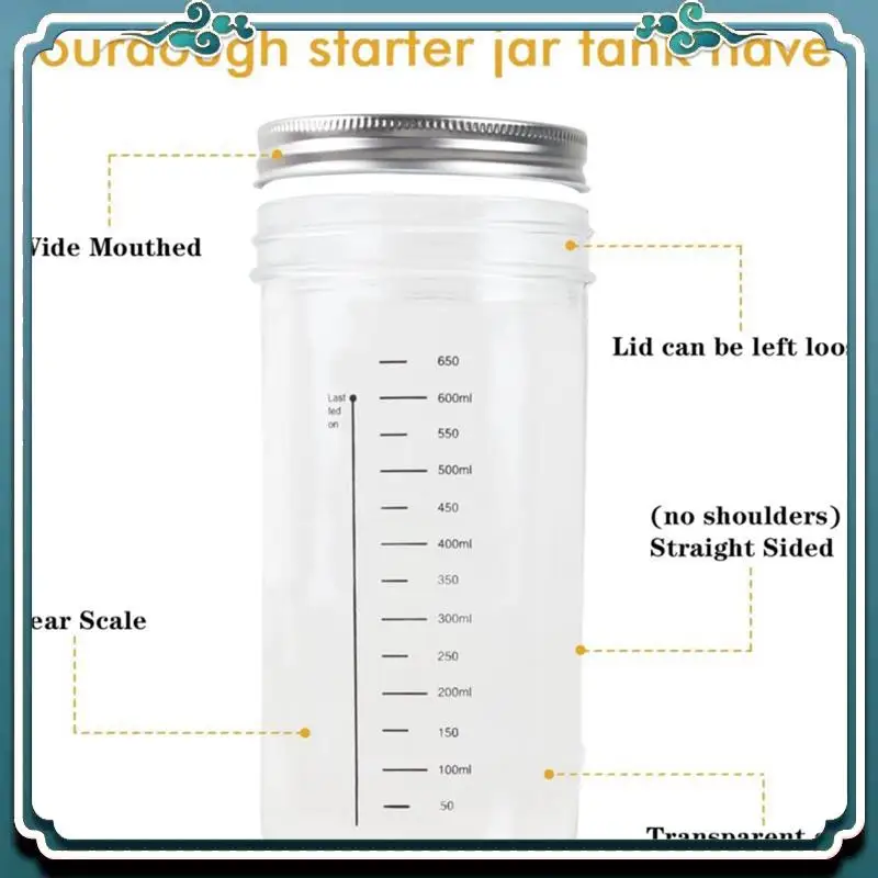 Bread Fermentation Glass Jar, Reusable Sour Dough Jar, As Shown Bread Baking,Large