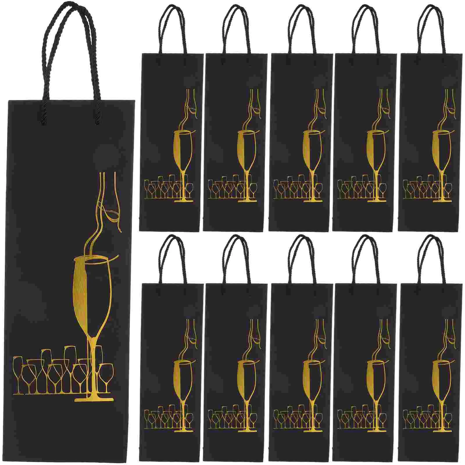 

12 Pcs Gift Bags Portable Bottle Storage for Bottles Gifts Reusable Paper Tote Carrier Single