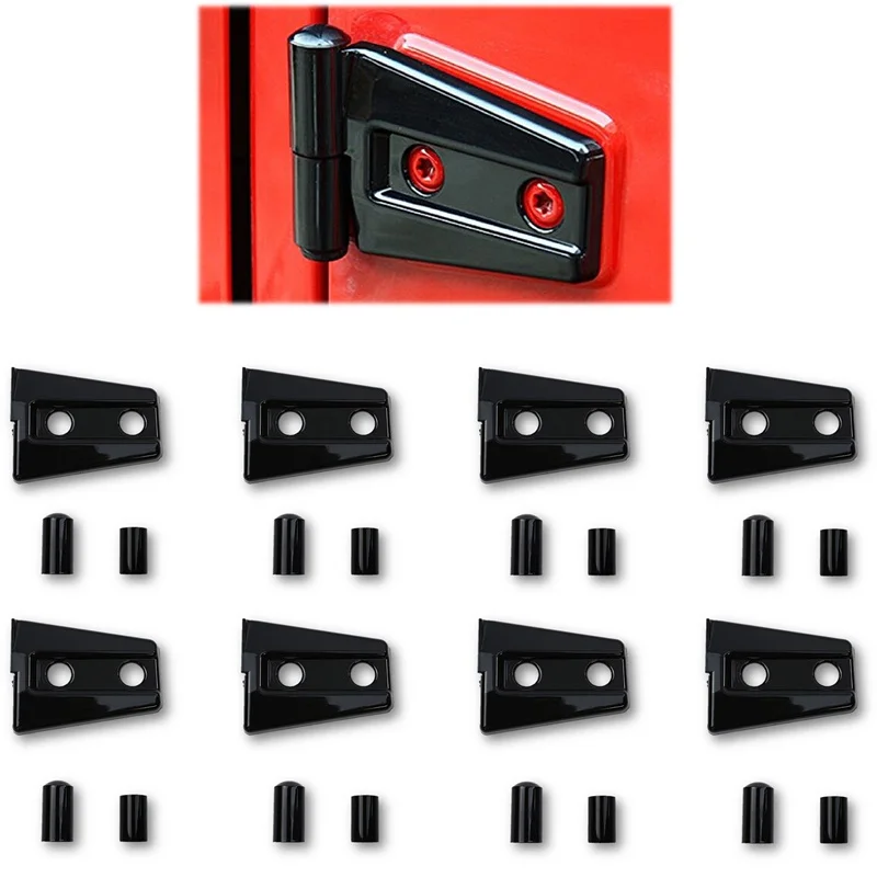 지프 랭글러에 대 한 8Pcs 4 도어 자동차 도어 힌지 커버 보호대 트림 지프 JK 액세서리에 대 한 자동차 데 칼 액세서리 도어 경첩