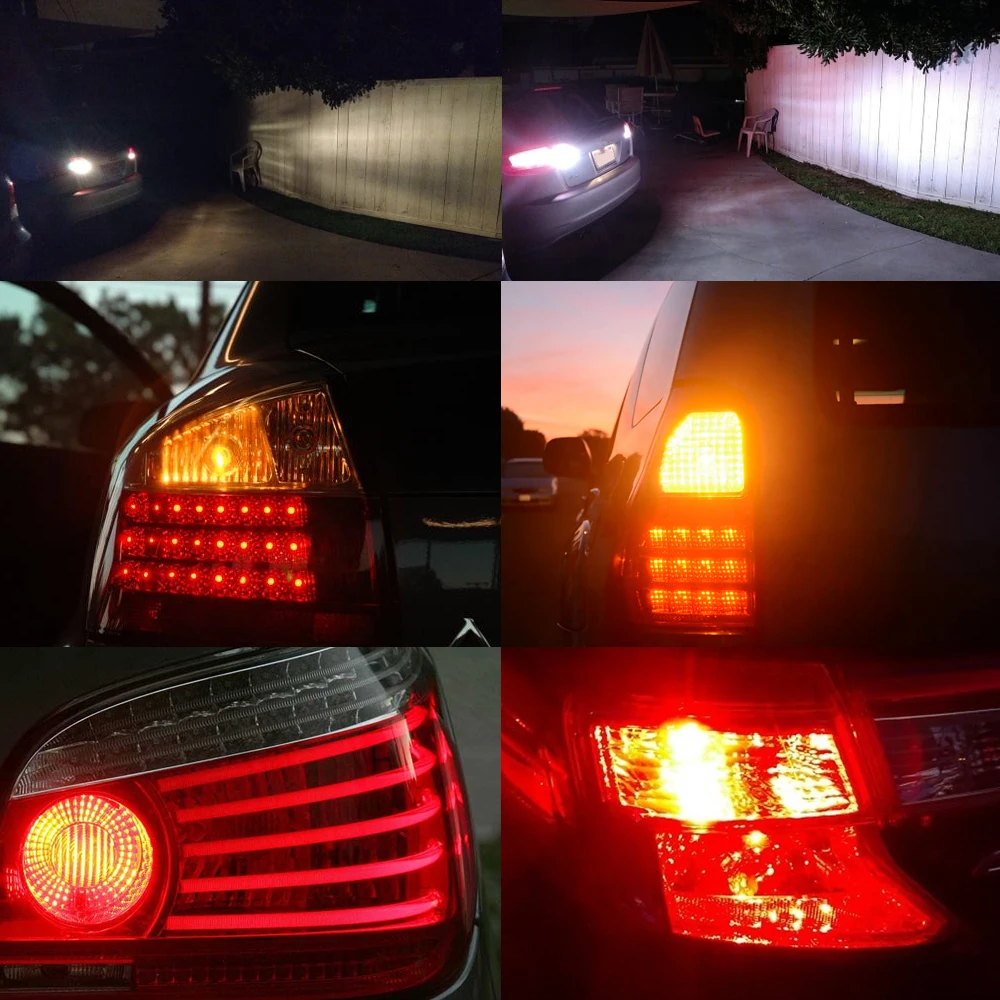 Led turn signal light 2pcs S25 1156 P21W BA15S BAU15S PY21W 1157 BAY15D P21/5W T20 7440 7443 W21W 3157 P27/7W White