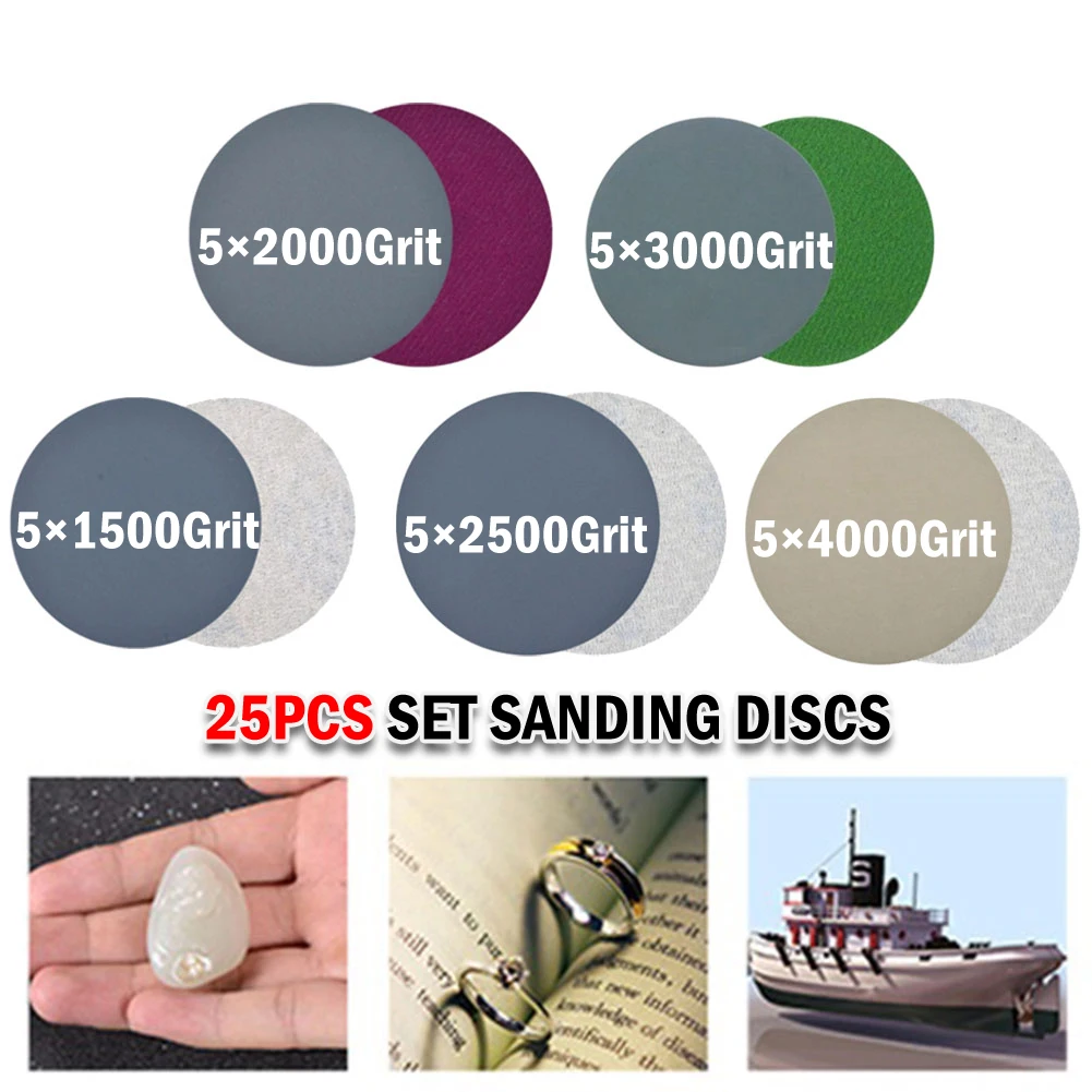 

25 Pcs 3inch Sandpaper Circular Sand Paper Disc Hook&Loop Wet&Dry 1500 2000 2500 3000 4000 Grit Polishing Tools Accessories
