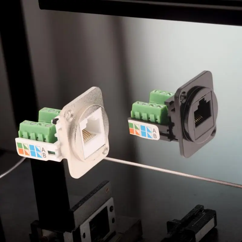 CAT5E RJ45 네트워크 케이블 스켓 설치 모듈 차폐형 무납땜 네트워크 케이블 연장기 Cat 5 패널 커넥터Hot
