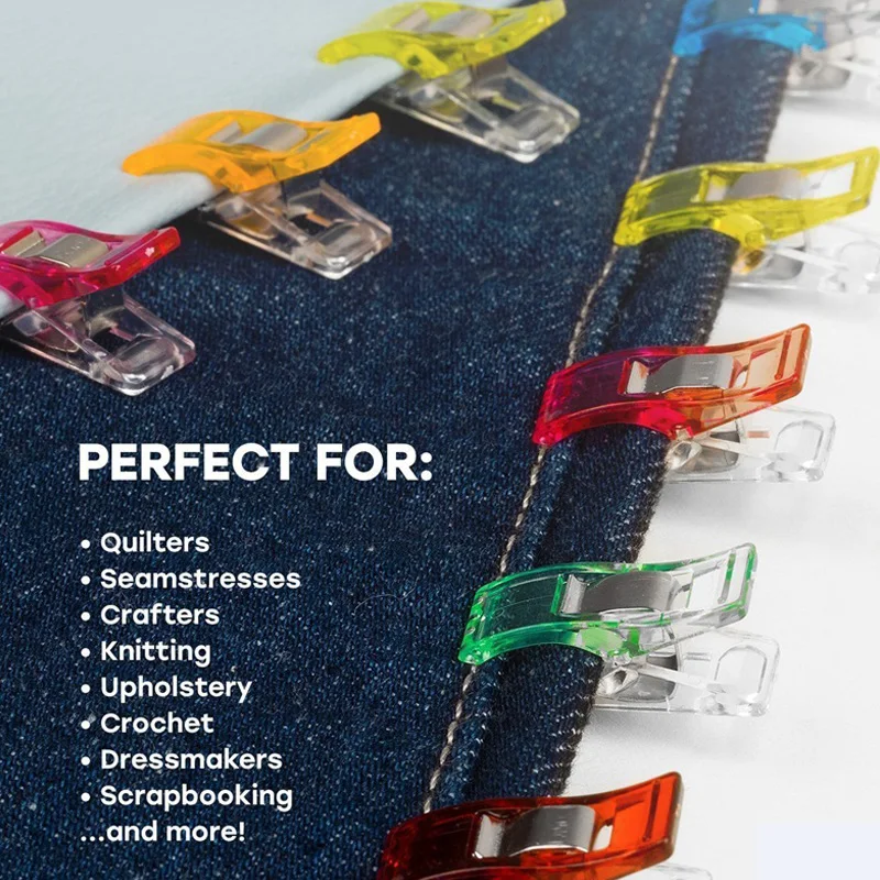 Sewing Clips Plastic Handmade DIY Crafts Clothing Crocheting Knitting Multi-purpose Safety Clips Binding Clips Paper 50PCS 55MM