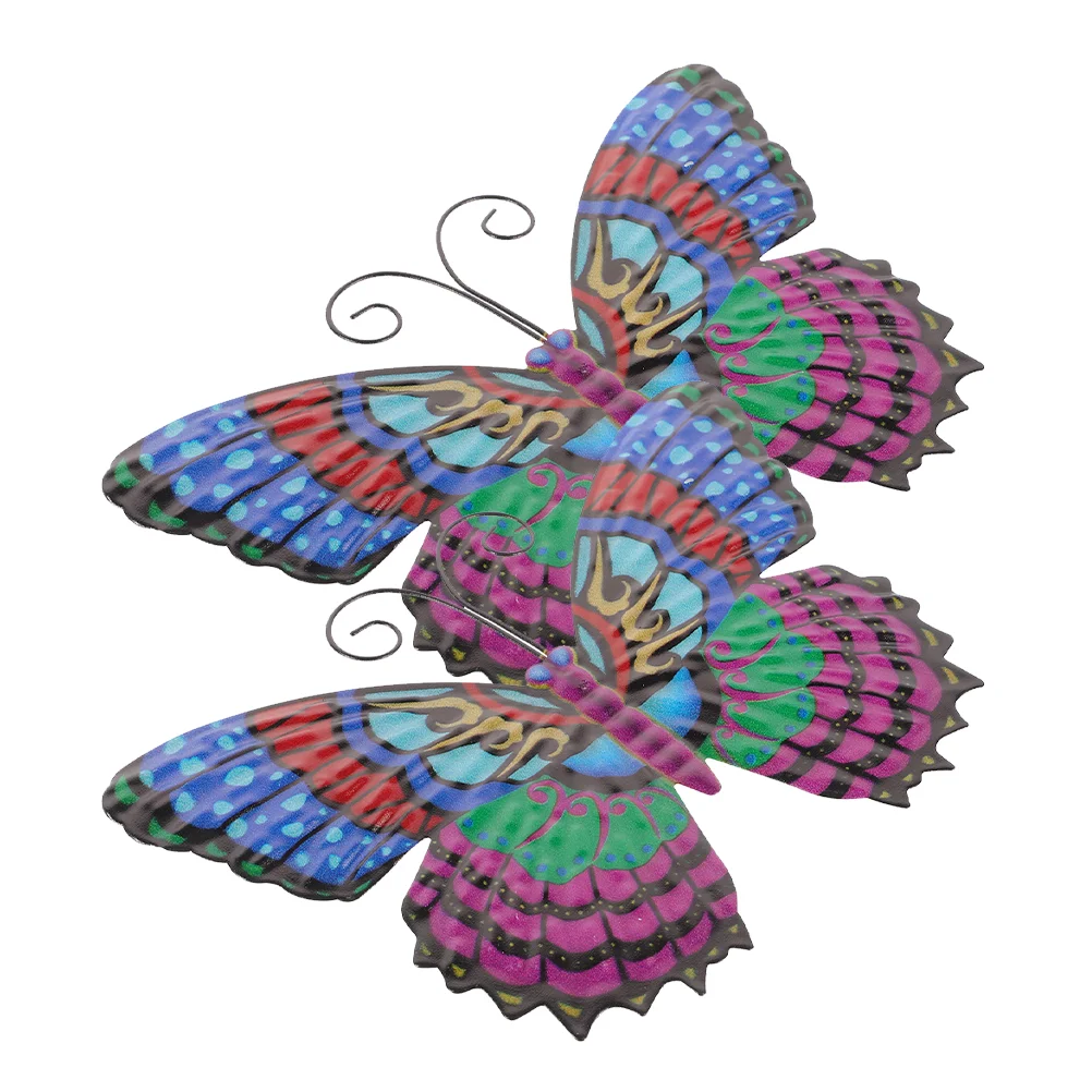 

2pcs Butterfly Shaped Wall Pendant Metal 3D Butterfly Wall Hanging Ornament for Home