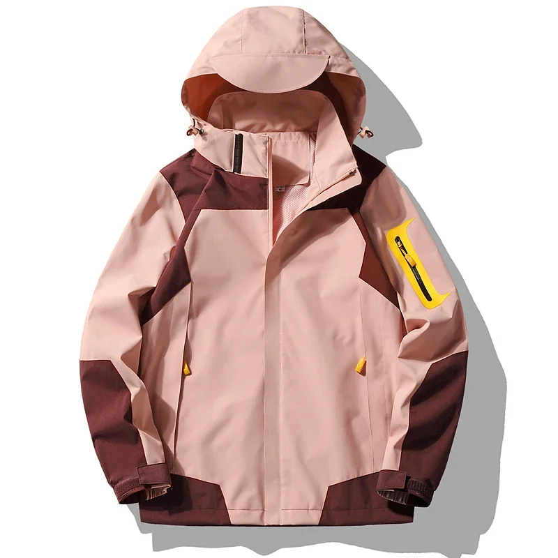 Men's Windbreaker Waterproof Jacket Spring Autumn Casual Outdoor Travel Hiking Mountain Hooded Parka Coats Mesh Lined Breathable