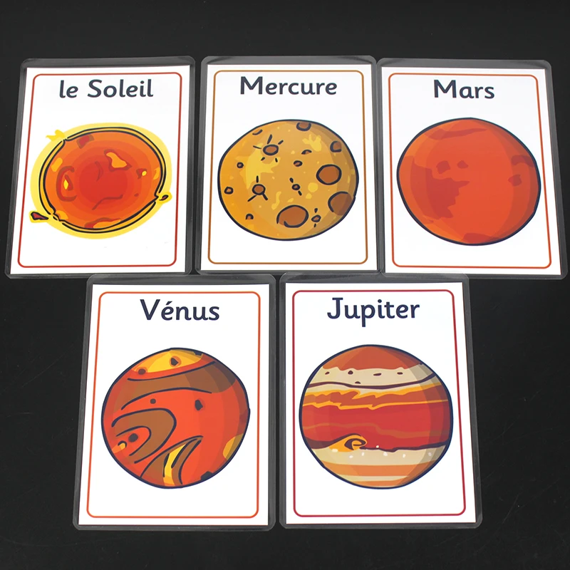 Flashcard 16 Pcs Cartões Flash do Sistema Solar para Crianças e 1