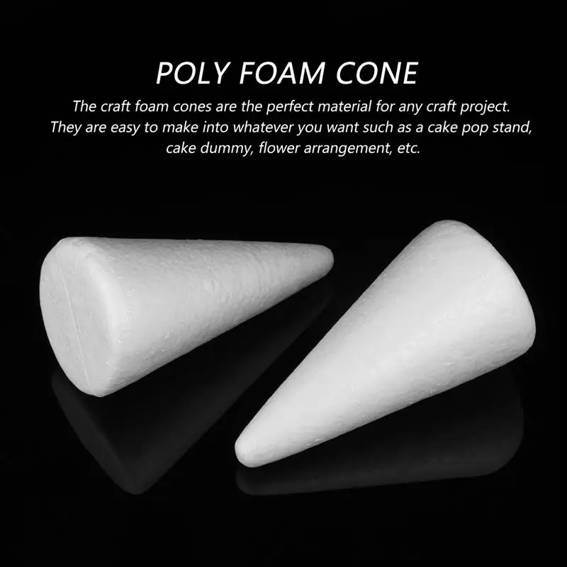  12 Pcs Foam Cones for Crafts 5.9 Inches Cones Arts and
