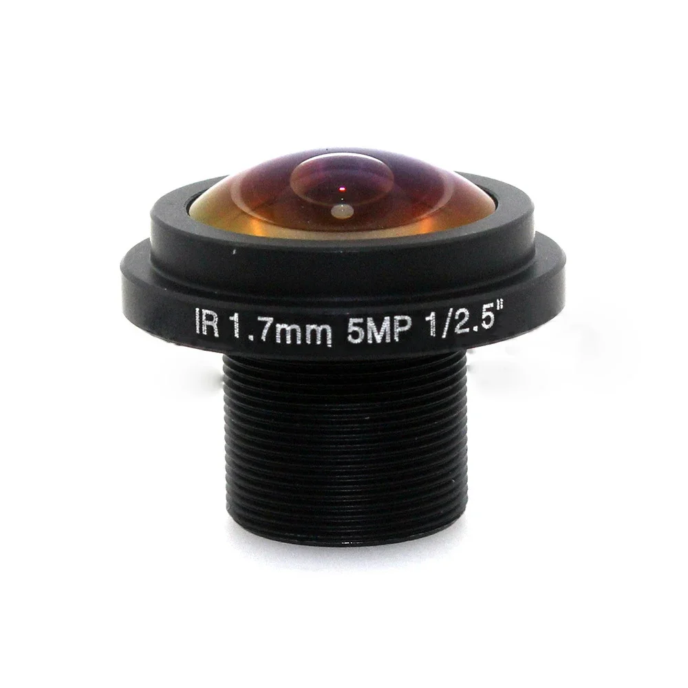 1.7mm Fisheye Lens 5Megapixel For HD CCTV IP Camera Mount 1/2.5" F2.0 180Degree Wide Angle Panoramic CCTV Lens Camera Accessory