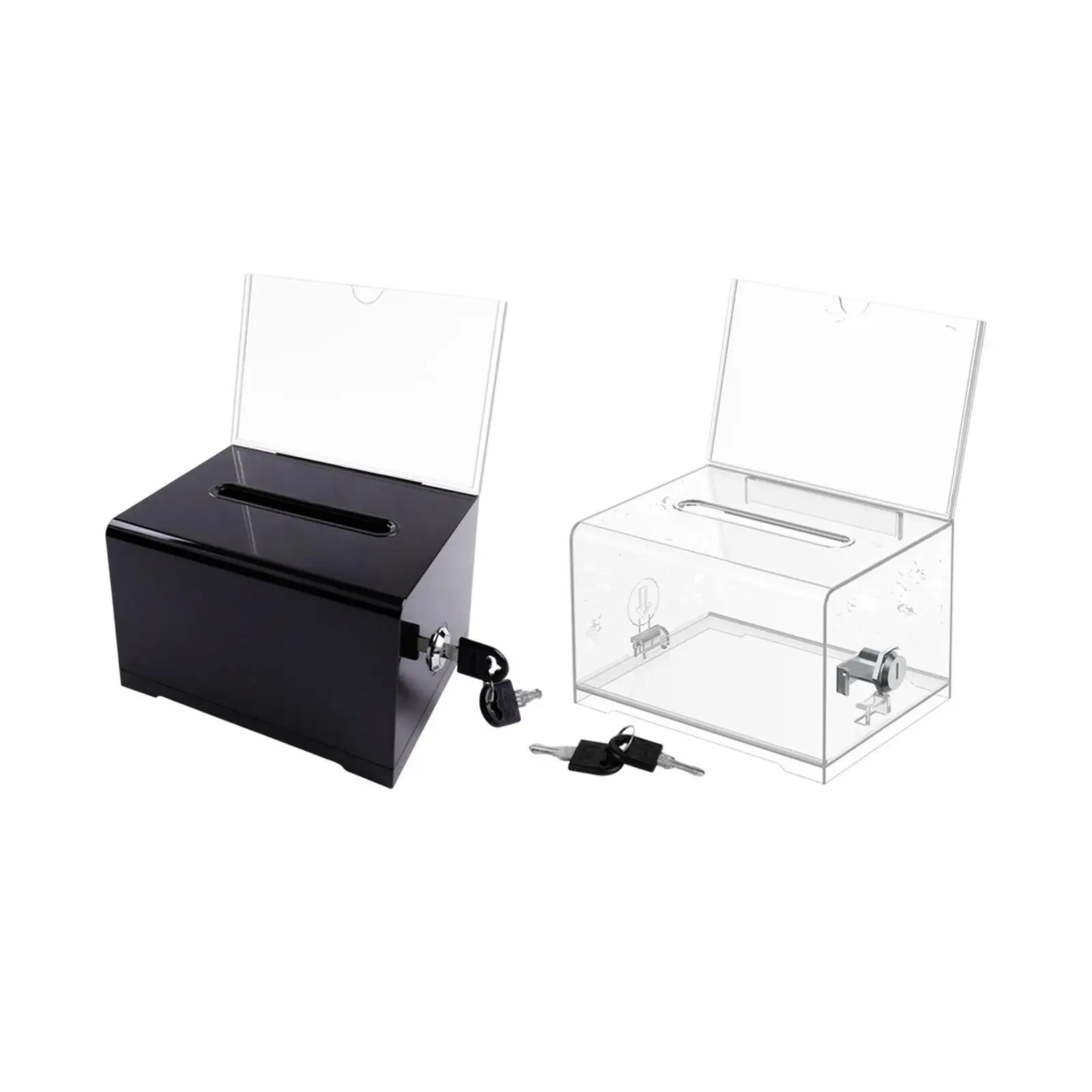 Business Card Collection Box Multipurpose Storage Container Portable Suggestion Box With Lock for Business Reception Charity