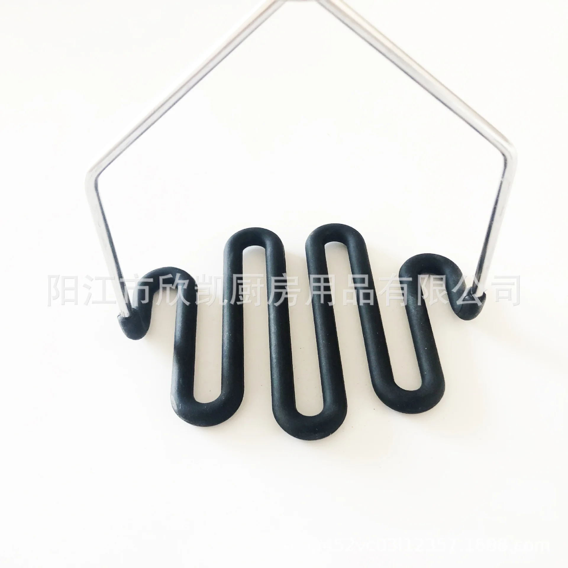 Stainless steel potato press with soft plastic handle for household kitchen potato masher stainless steel press