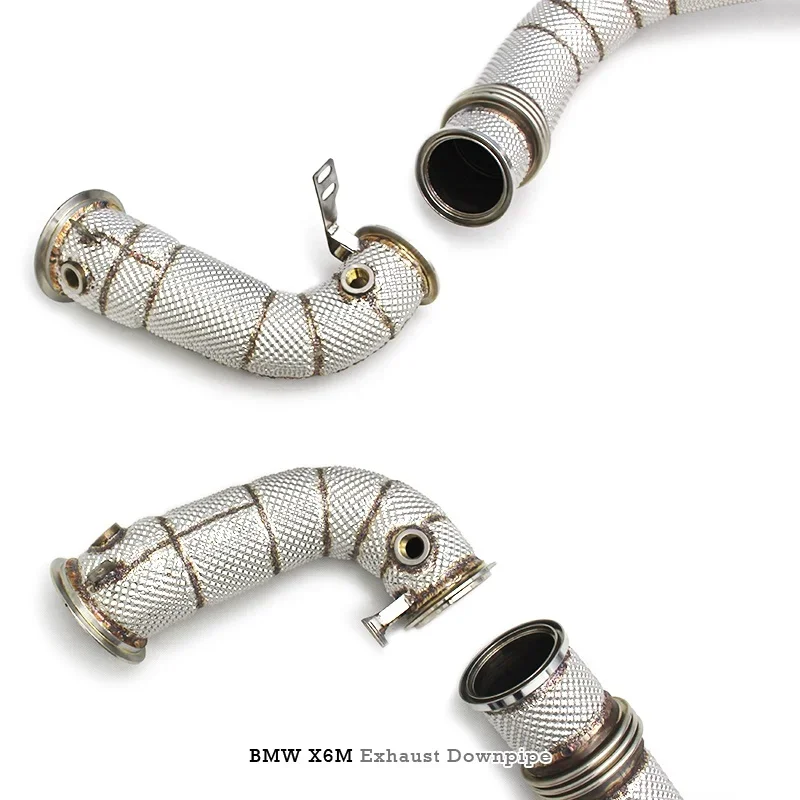 Head Section High flow Pipes branch downpipe Exhaust Pipe with catalyst for BMW X6M 4.4TT V8 2014-