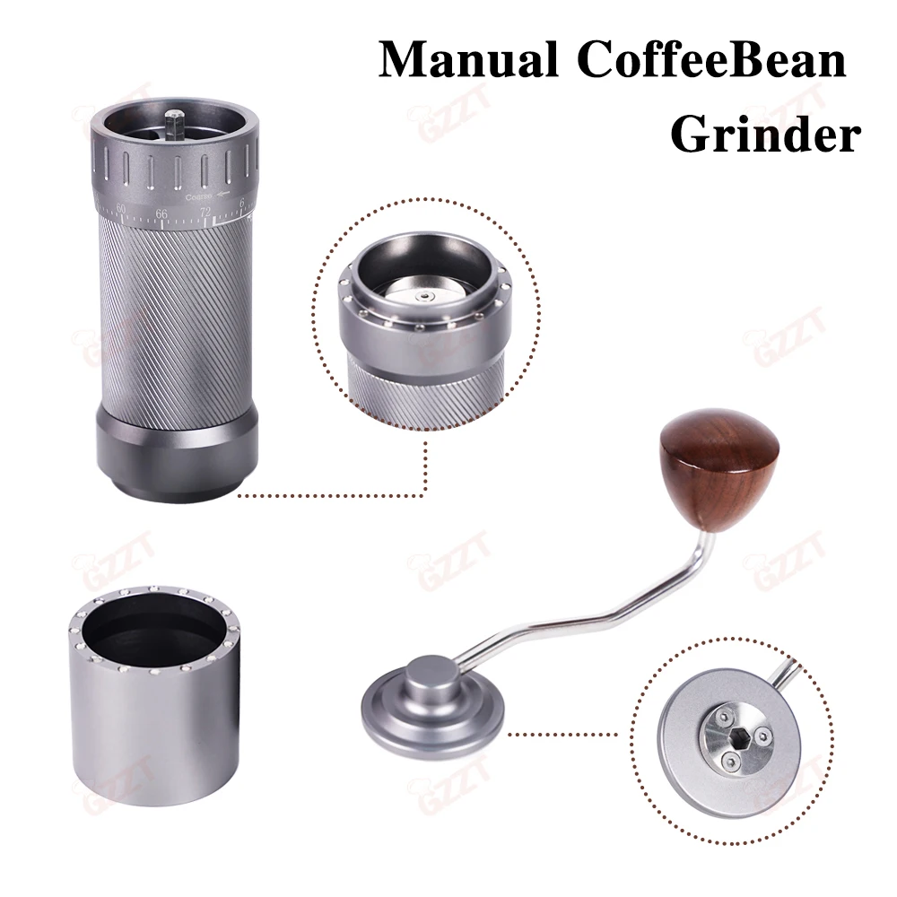 GZZT HG48 Manual Coffee Bean Mill 48mm 7 Core Ghost Tooth Cone Burr Hand Coffee Grinder for Espresso and Pour over 2