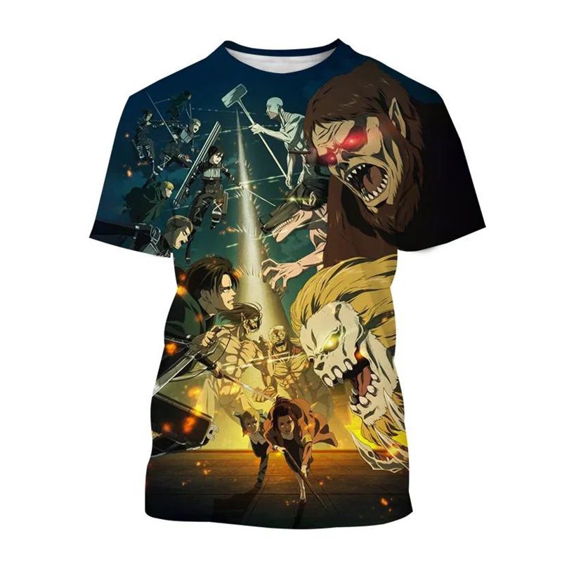 

Fashion Anime Attack On Titan 3D Printing T-Shirt For Men Casual Japanese Cartoon Tees Cool Short Sleeve Crewneck Top T Shirt