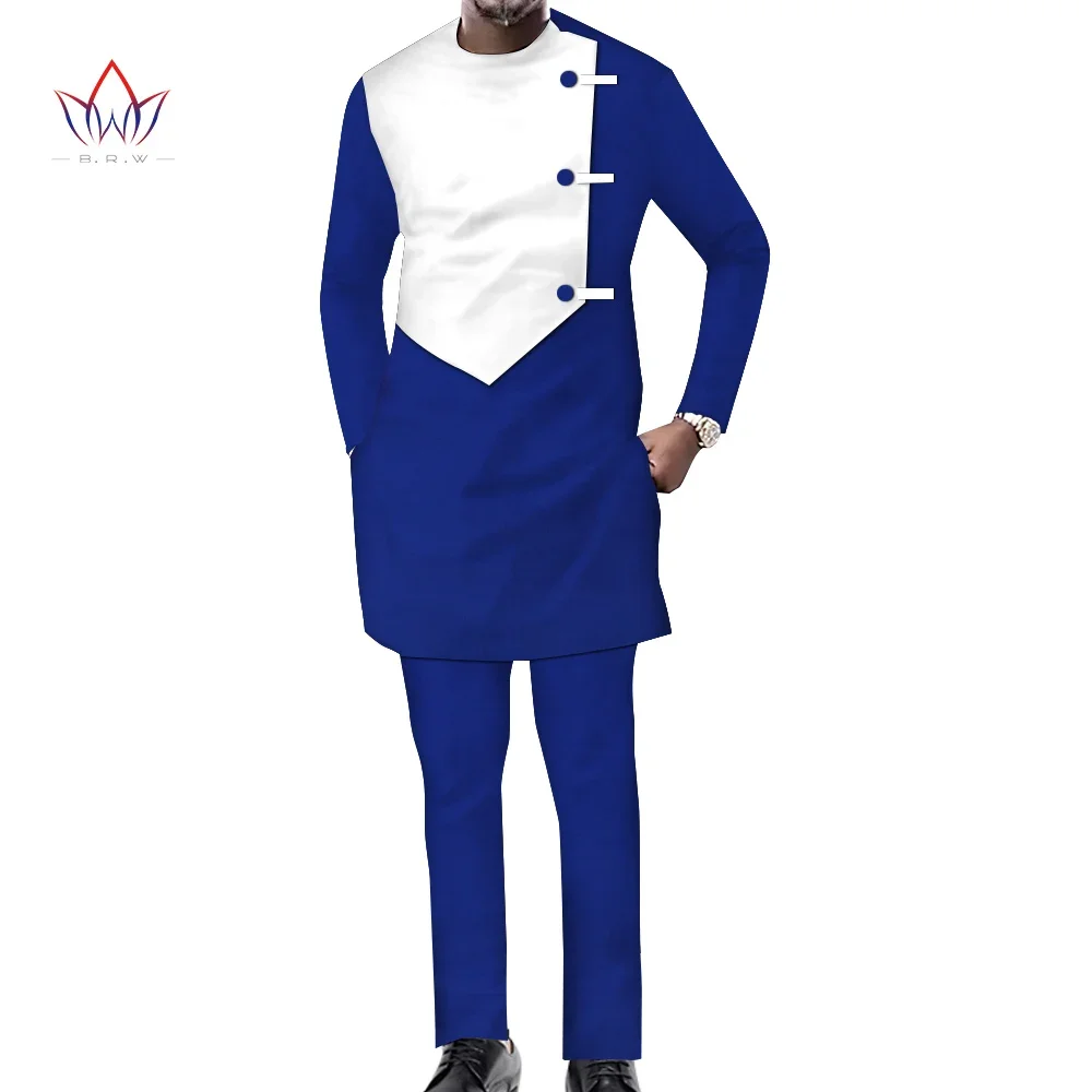 Dashiki Mens Top Pant 2 Pieces Outfit Set Riche African Clothing For Men Dashiki Shirt With Trouser African Men Clothes wyn1517