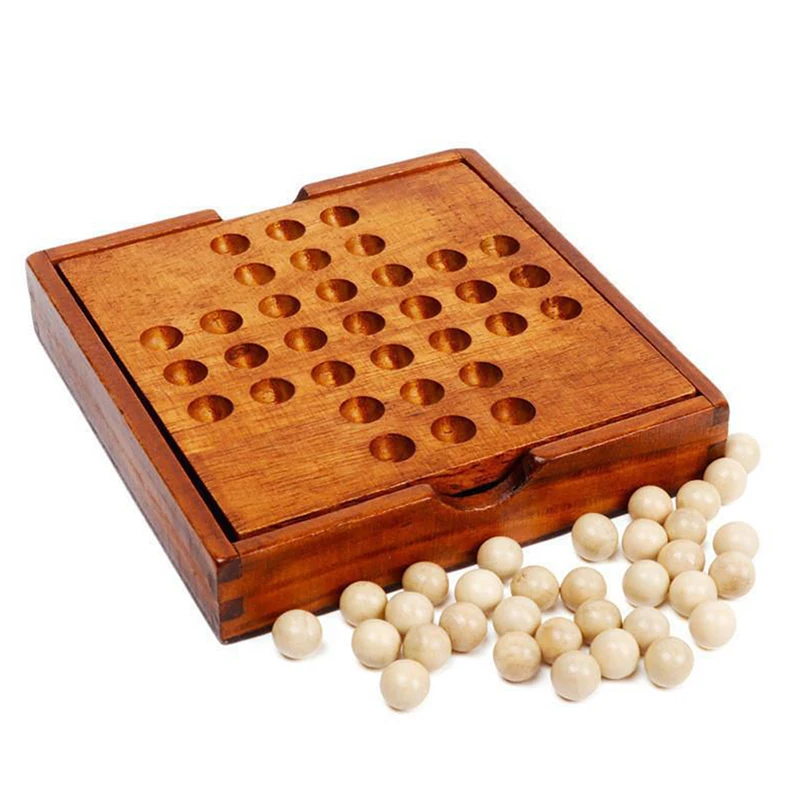 Europe Board Game Single Chess Peg Solitaire Diamond Move Cognitive Ability Toy Classical Educational Toys 1Set