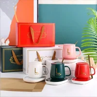 2025 warm and insulated coffee cups ceramic constant-temperature cups 55 degree warm ceramic cup with Jiapin mug gift box sets 3