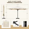 Patio Umbrella, 13.1' x 13.1' Aluminum Large Umbrella Umbrella Base, Heavy Duty Umbrella for Garden, Deck and Park Pool, Beige 6