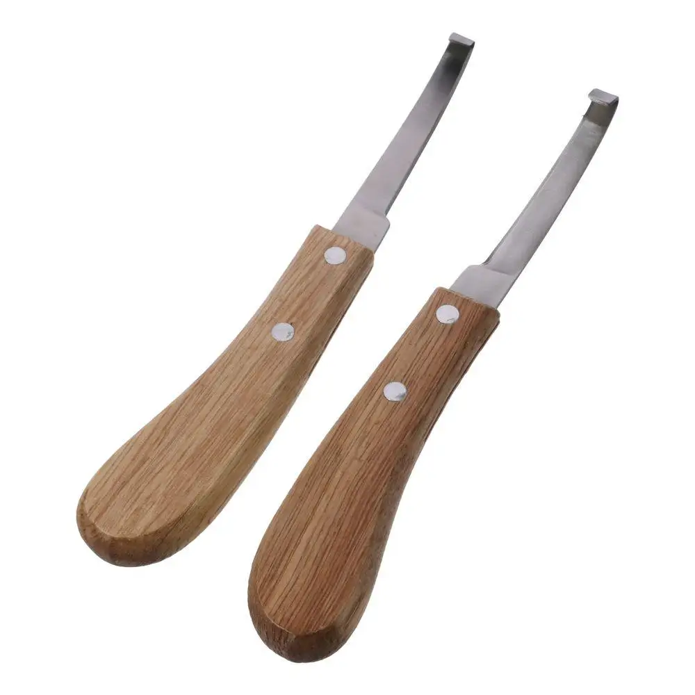 2 Pcs Stainless Steel Cow Hoof Tool Set Multipurpose 8.26 Inch Yellow Hoof Repair Hook Equestrian Equipment