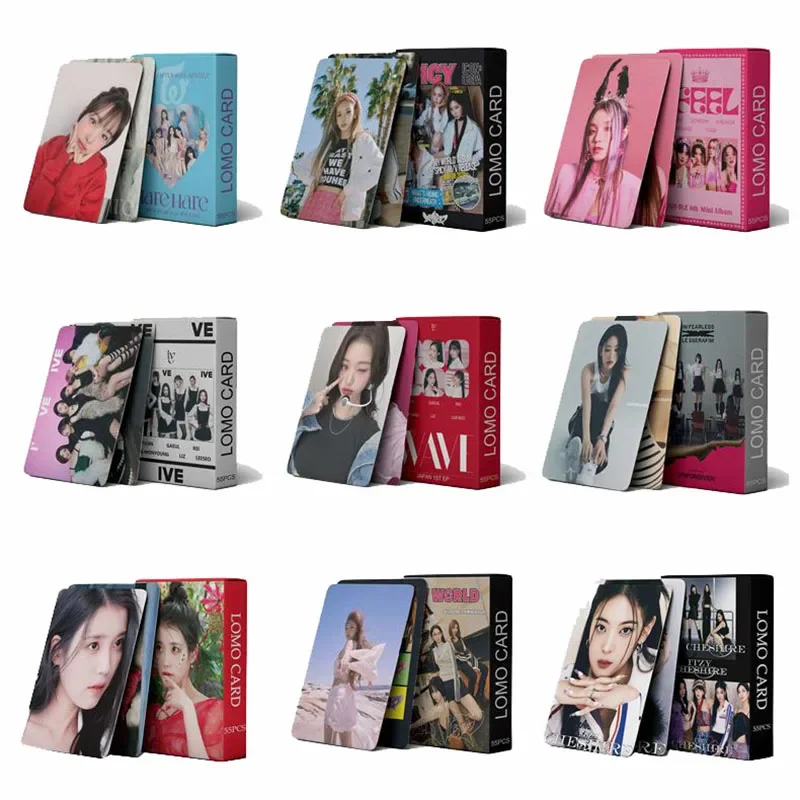 

Kpop TWICE ITZY IU IVE GIDLE Kep1er Photocards 2022 New Album Lomo Cards Formula of Love Girls Postcards Photo Print Fans Gift