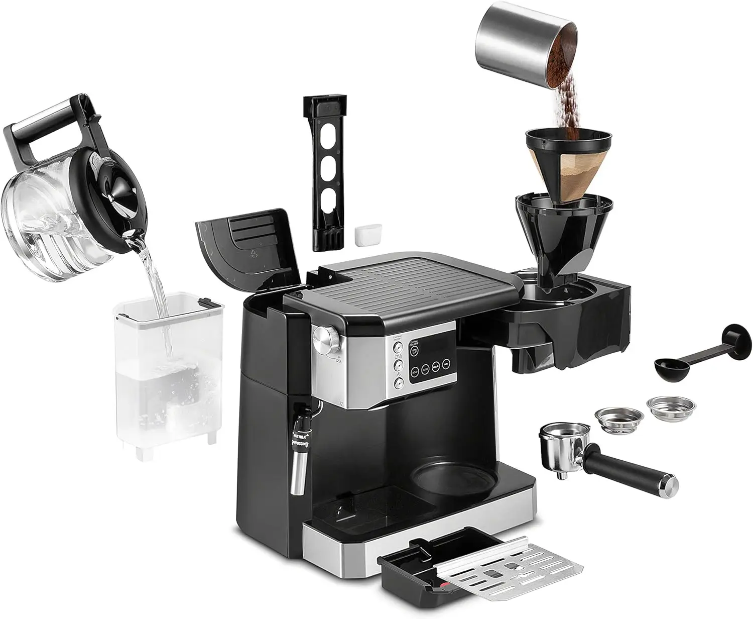 All-in-One Combination Coffee Maker & Espresso Machine + Advanced Adjustable Milk  for Cappuccino 6