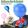 Kid's Balloon Power Starter Car Balloon Air Inflator Hand Push Mini Plastic Air Power Balloon Racing Car Toys Gift for Children 5