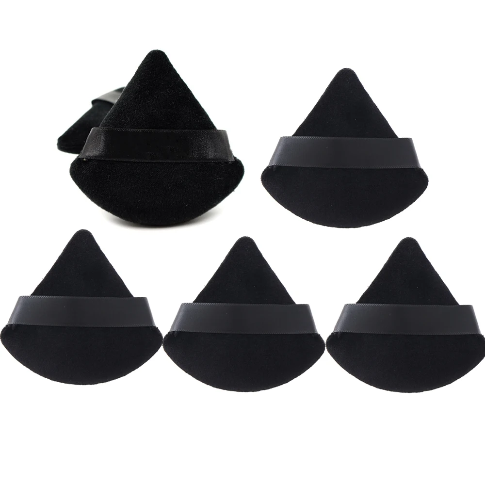 

5Pcs Triangle Velvet Powder Puff Pizza Flours Mini Face Makeup sponge Cosmetics Washable Lightweight Tools